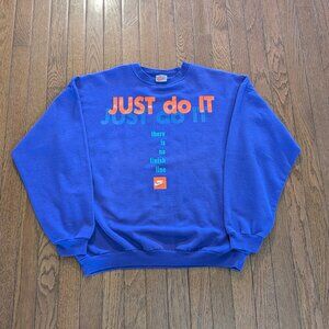 80's Nike Just Do It 'There is no Finishline' Crewneck Made in Canada - Size L